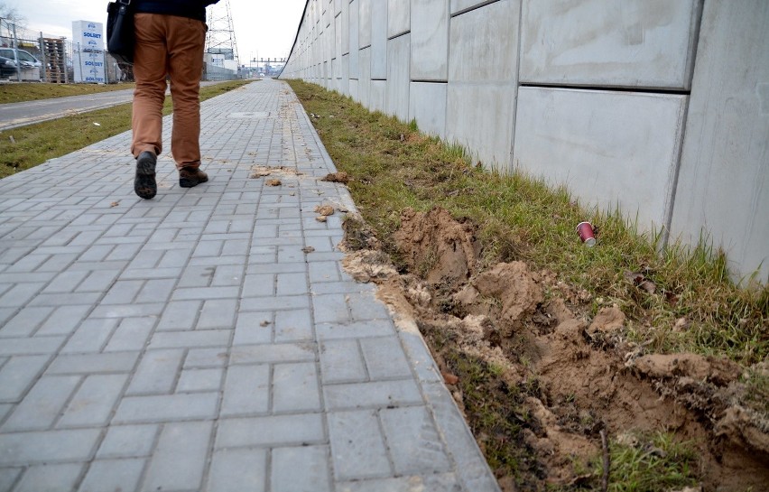 Po Cavaliadzie w Targach Lublin zniszczone trawniki i grudy ziemi na ścieżkach rowerowych