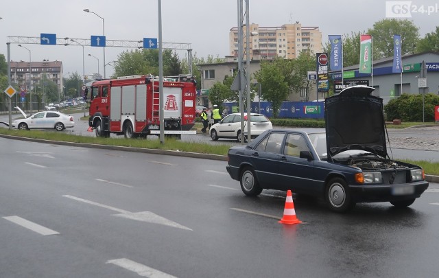 Wypadek na skrzyżowaniu ulicy Chopina i Wszystkich Świętych w Szczecinie