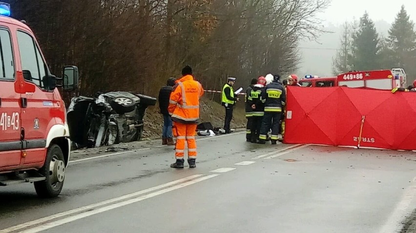Śmiertelny wypadek w Żukowie 31.01.2019. Czołowe zderzenie...