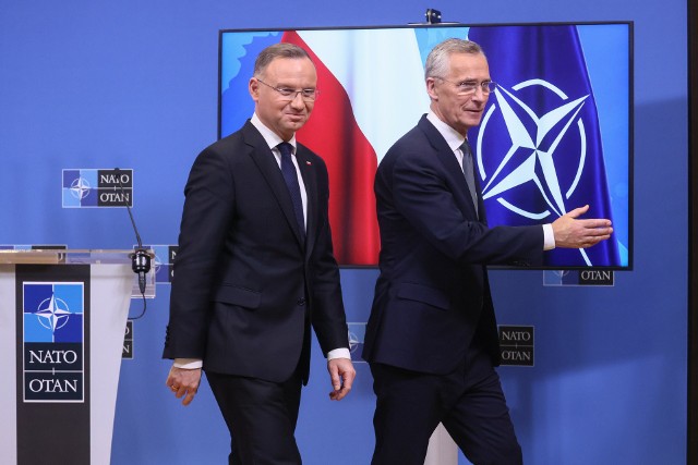 Prezydent RP Andrzej Duda i sekretarz generalny NATO Jens Stoltenberg