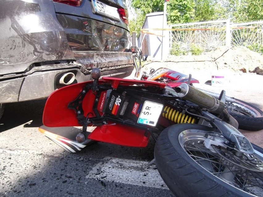 Wypadek motoroweru w Niedobczycach
