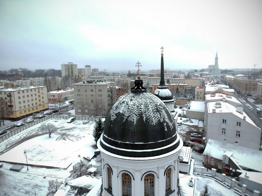 Sobór Świętego Mikołaja Cudotwórcy w Białymstoku w zimowej...