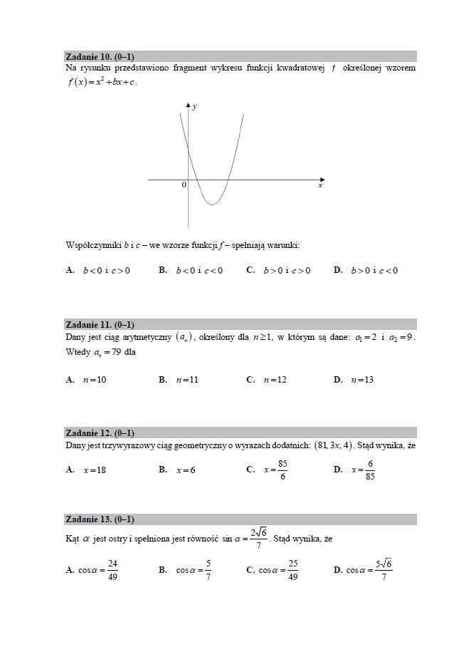 Próbna matura 2020 z matematyki. Zobacz arkusz pytań