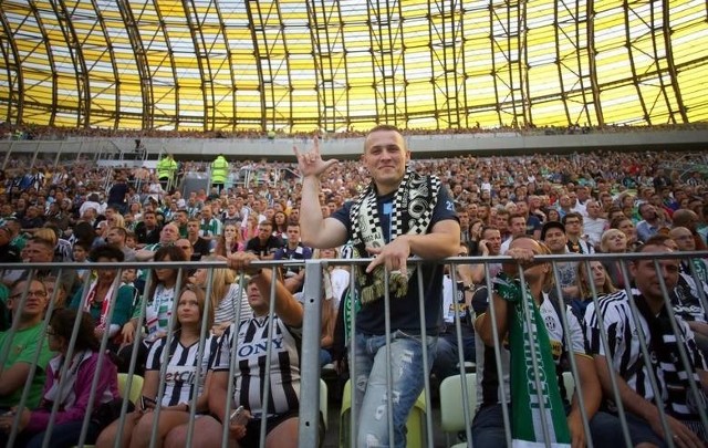 Kibice na meczu Lechia Gdańsk - Juventus Turyn