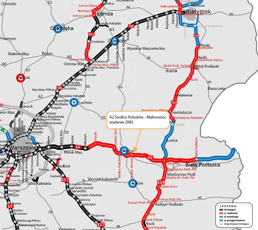 Autostrada na wschód od stolicy. Jest pozytywna decyzja na budowę kolejnego odcinka A2