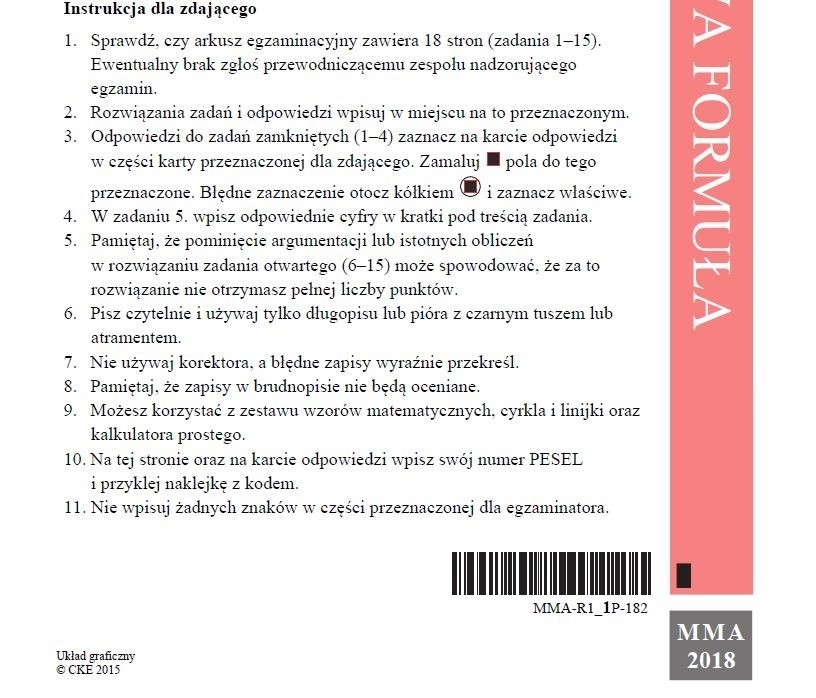 Matura 2018 matematyka poziom rozszerzony arkusze,...