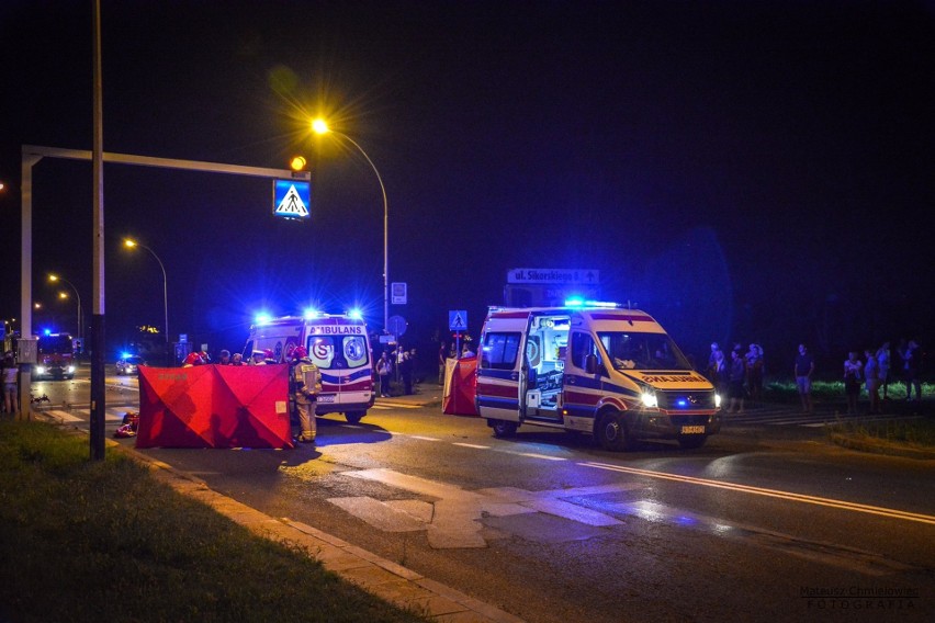 Tarnobrzeg. Tragedia na ulicy Sikorskiego - motocyklista potrącił pieszego, obaj nie żyją!