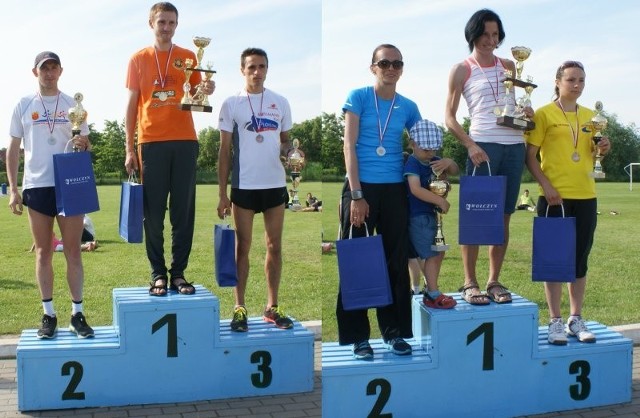 Podium w biegu mężczyzn i kobiet.