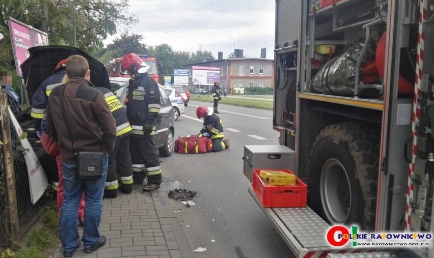 Wypadek koło Kauflandu w Kluczborku.