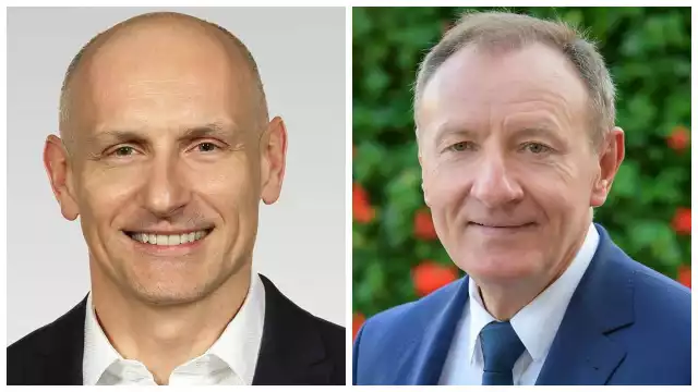 Od lewej: nowy burmistrz Piotr Gręda, stary burmistrz Sylwester Lewicki.