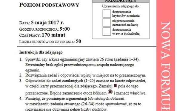 MATURA PRÓBNA MATEMATYKA 2017/2018. Zobacz ARKUSZE, ODPOWIEDZI OPERON [22.11.2017]