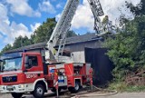 W gminie Przysucha wybuchł pożar, zapalił się dach garażu na terenie firmy w Skrzyńsku