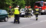 Wypadek między Tarnowskimi Górami a Miasteczkiem Śląskim na DK908 ZDJĘCIA Są ranni. Zderzyły się trzy auta