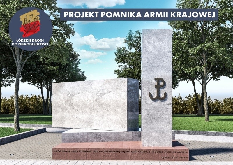 Odsłonią pomnik Armii Krajowej w Łodzi na placu Hallera