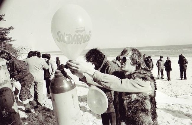 5 marca 1982, Bornholm, wypuszczenie balonów z materiałami informacyjnymi w kierunku Polski.