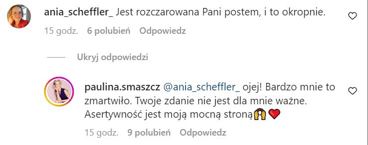 Paulina Smaszcz nie szczędzi krytycznym internautkom...