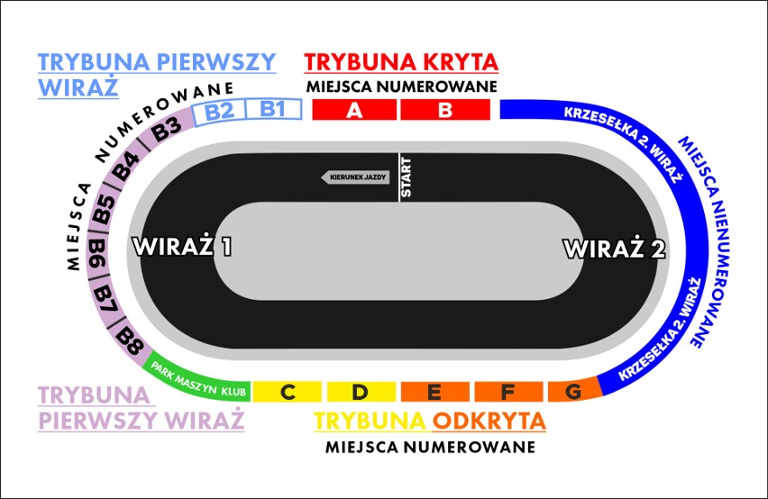Mapa, sektory - stadion w Krośnie