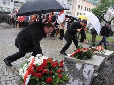 Pod pomnikiem Bojowników o Polskość Śląska Opolskiego wieńce i kwiaty złożyli przedstawiciele lokalnych władz, środowisk kombatanckich i wojska.