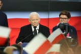 Sztab wyborczy PiS. Kaczyński o wynikach exit poll: Czwarte zwycięstwo w dziejach naszej partii