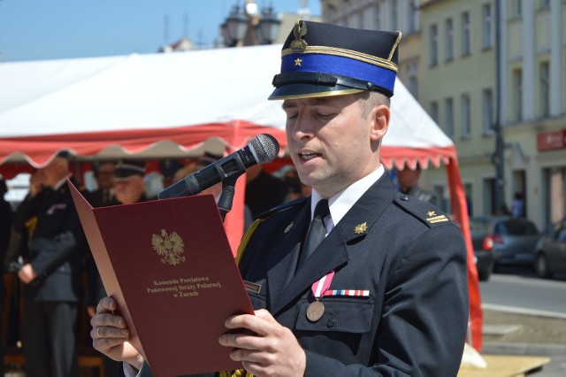 Strażackie święto w Lubsku. Zastępca komendanta PSP Żary, Paweł Hryniewicz