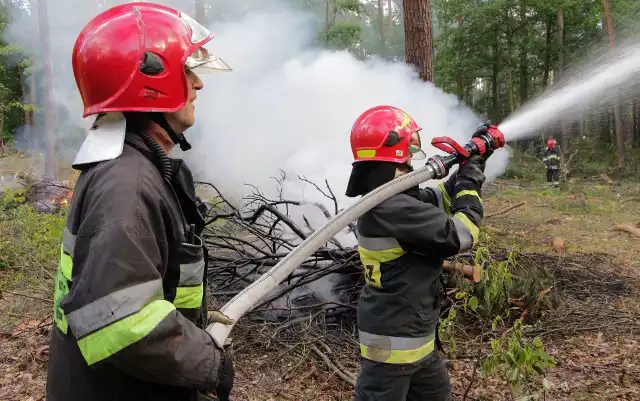 Dwa pożary lasu gasili strażacy z naszego regionu biorący udział w ćwiczeniach którymi dowodził st. kpt. mgr inż. Paweł Korgol. 