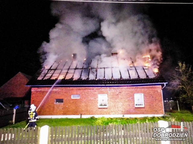 Pożar w domu w Klekotnej.