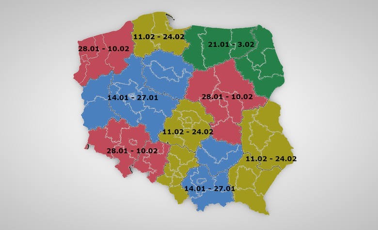 Ferie zimowe 2019. Kiedy wypadają ferie zimowe w...