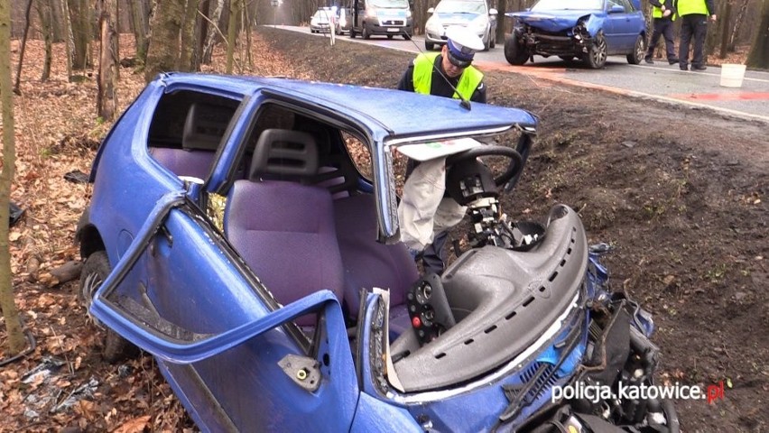 Wypadek w Katowicach na ul. Szarych Szeregów zakończył się...