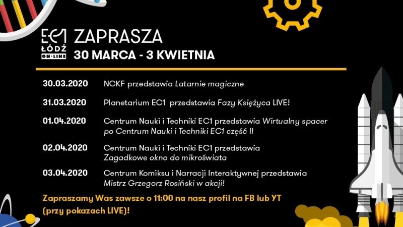 Koronawirus. EC1 Łódź z internetowymi atrakcjami na czas epidemii