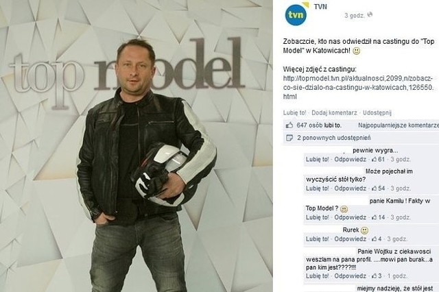 Kamil Durczok na castingu do "Top Model"! (fot. screen z Facebook.com)