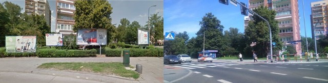 Przykład usuniętych nośników reklamowych: ul. Bronowicka.