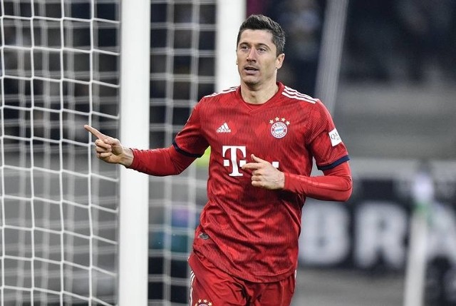 Na zdjęciu: Robert Lewandowski. Mecz Bayern Monachium - VfL Wolfsburg odbył się w ramach 25. kolejki Bundesligi. Robert Lewandowski strzelił dwie bramki, a jego Bayern wygrał spotkanie aż 6:0 [wynik meczu, relacja, 9.03.2019].