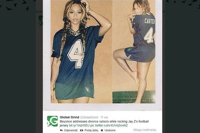 Beyonce w koszulce z napisem "Carter" (fot. screen z...