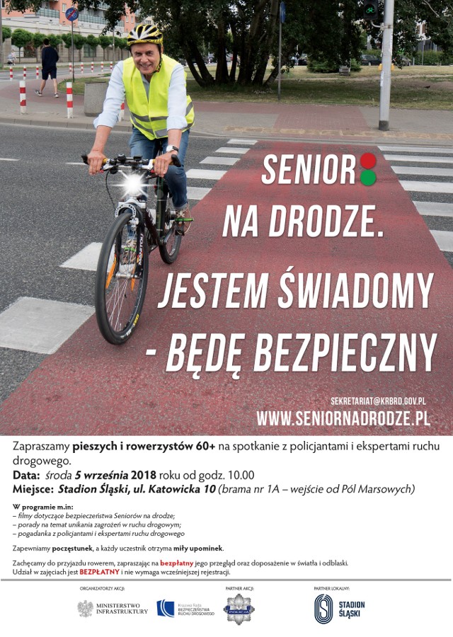 Plakat akcji"Senior na drodze"