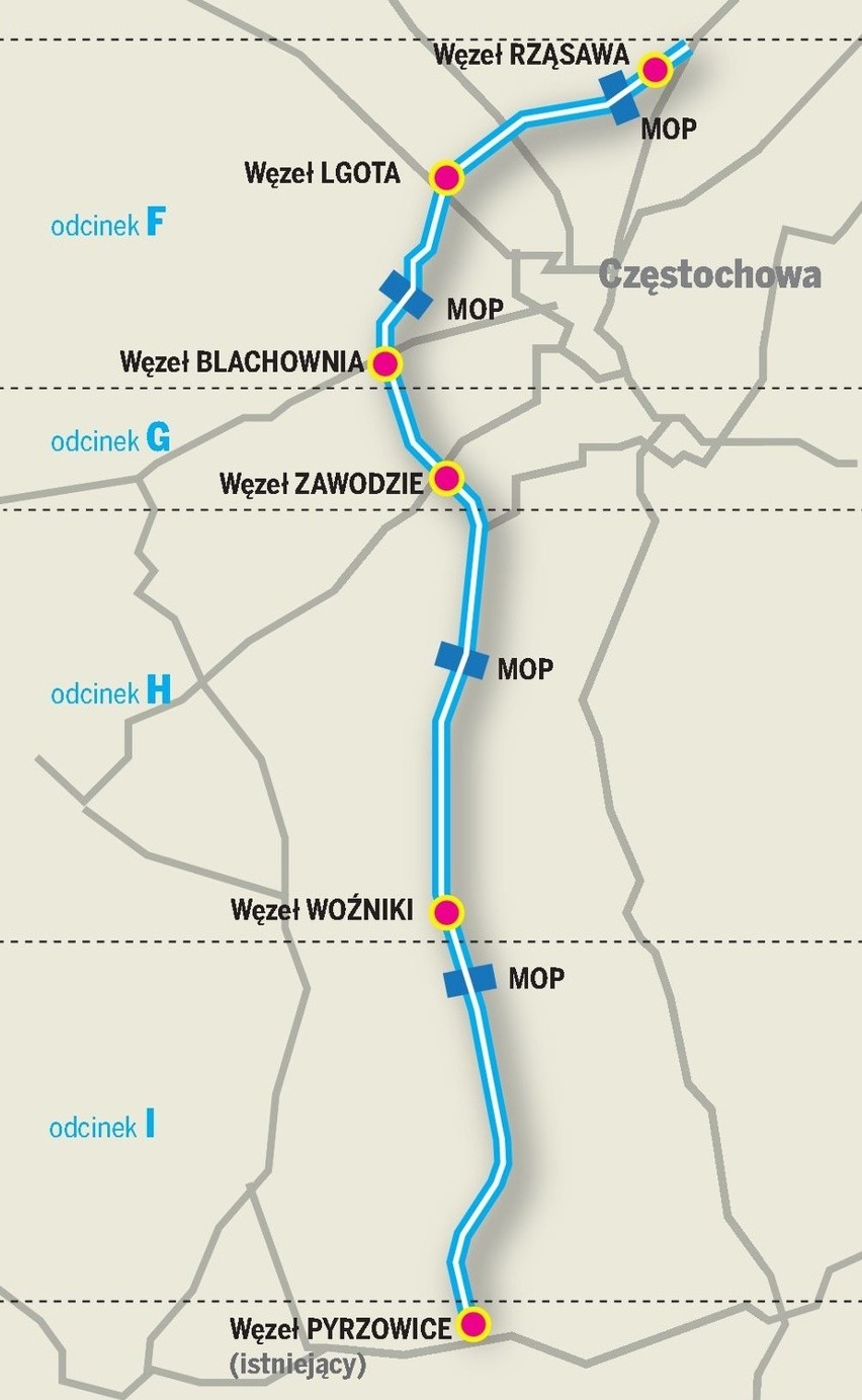 Autostrady A1 jeszcze nie ma a jest spór Kłobucka z Częstochową o nazwę węzła 