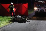 Wypadek w na DK 43 w Kłobucku: 21-letni motocyklista z gminy Opatów zginął w nocy pod kołami samochodu dostawczego