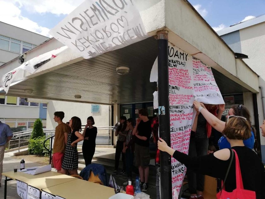 Studenci protestujący w Gdańsku.