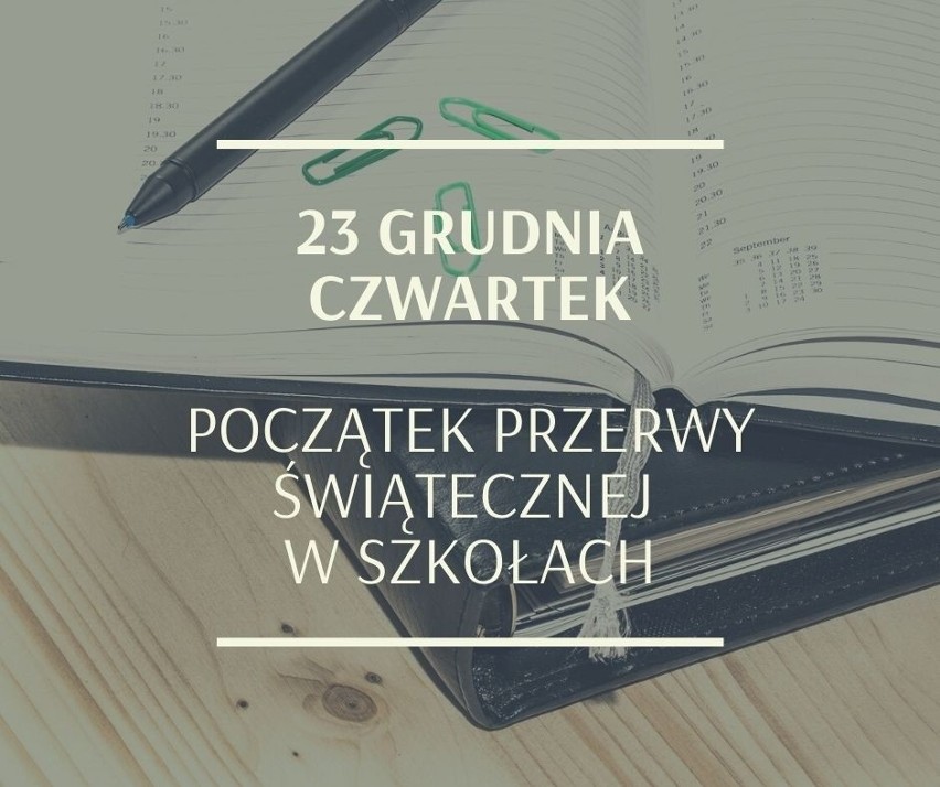 Dni wolne od szkoły i pracy grudzień 2021....