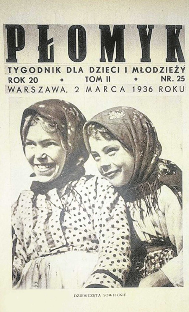 „Płomyk” z marca 1936 r. Na okładce „Dziewczęta sowieckie”