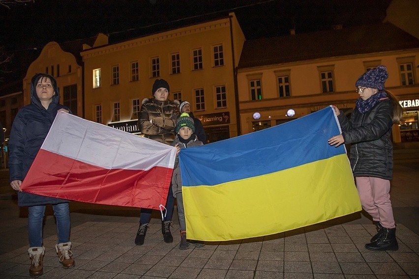 Mieszkańcy Rybnika wyrazili wsparcie dla Ukrainy....