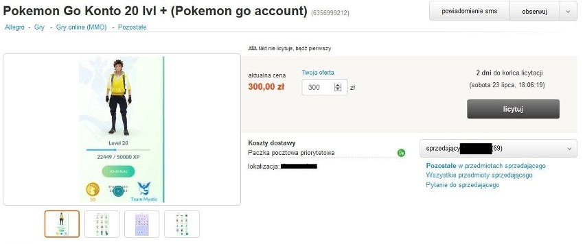 Konto na Pokemon Go na sprzedaż. Kupisz je za 400 zł? Trwa szaleństwo związane z Pokemonami 