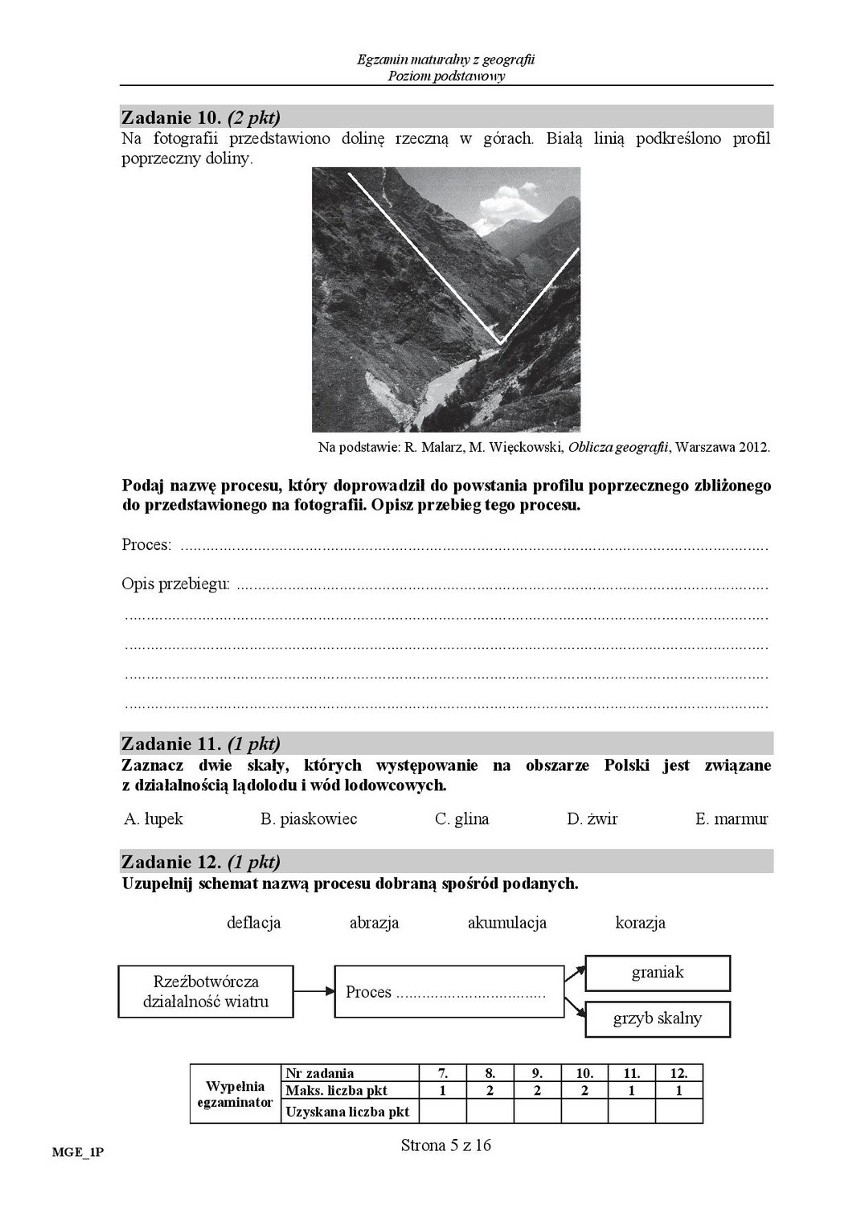 Stara matura 2016: GEOGRAFIA podstawowa [ODPOWIEDZI, ARKUSZ...