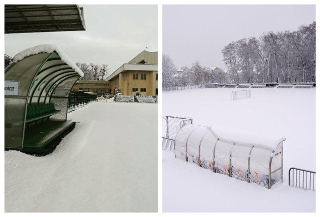 Zima nie odpuszcza również klubom piłkarskim. Zobaczcie jak wyglądają zasypane podkarpackie stadiony. 