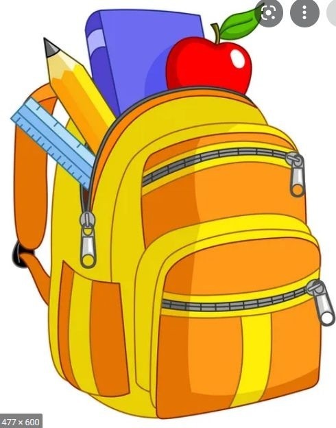 Plecak powinien być wypełniony przyborami szkolnymi.