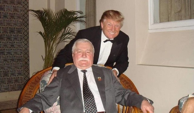 Prezydent Lech Wałęsa i Donald Trump - Floryda, 2010 rok.