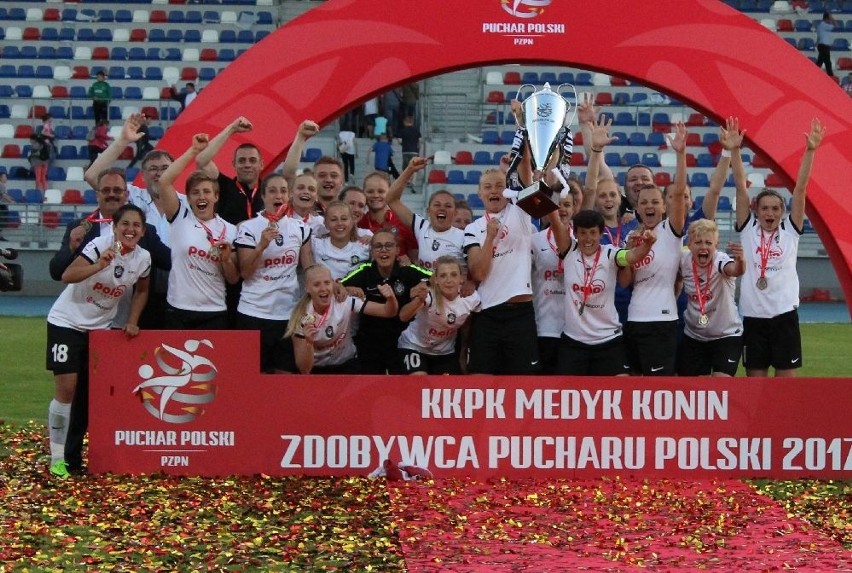 Fragment meczu finałowego Pucharu Polski kobiet pomiędzy...