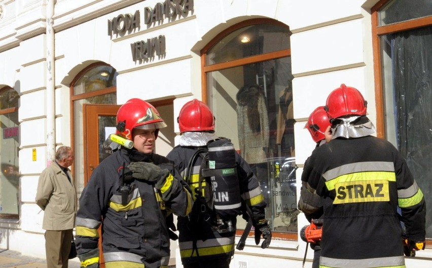 Pożar na Krakowskim Przedmieściu w Lublinie, w budynku...