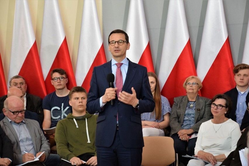 Premier Mateusz Morawiecki w Pelplinie, 28 kwietnia 2018...