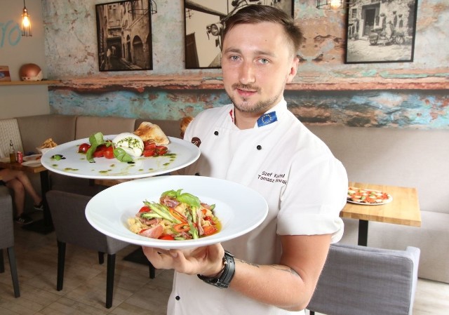 Burrata i tagiatella primavera - włoskie przysmaki polecane przez Tomasza Nowaka, szefa kuchni restauracji Azzurro w Kielcach.