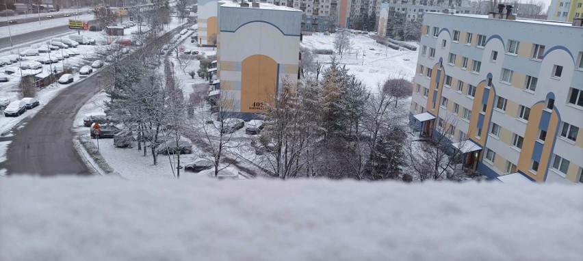 Zima w Łodzi. Warstwa białego puchu pokryła ulice, dachy, drzewa i chodniki... 